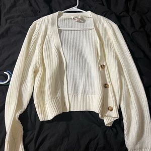 Cream cropped cardigan